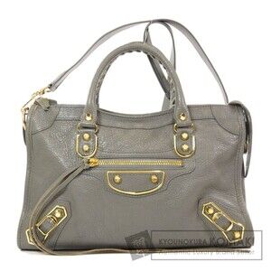 Balenciaga Classic Metallic City Handbag Goatskin